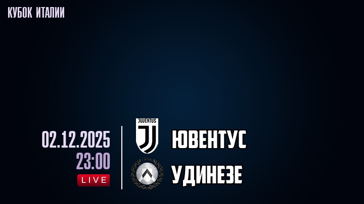 Ювентус — Удинезе, смотреть онлайн 2 декабря 2025