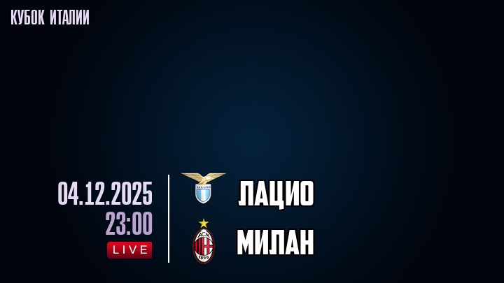 Лацио — Милан, смотреть онлайн 4 декабря 2025
