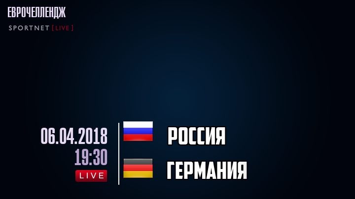 Россия - Германия - смотреть онлайн 6 апреля 2018