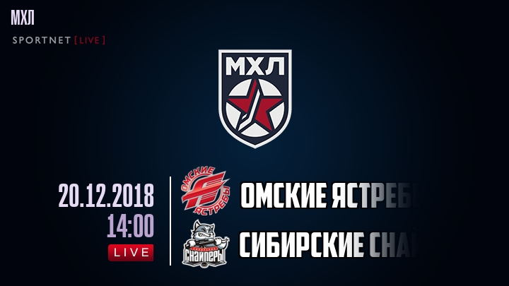 Омские Ястребы — Сибирские Снайперы, смотреть онлайн 20 декабря 2018