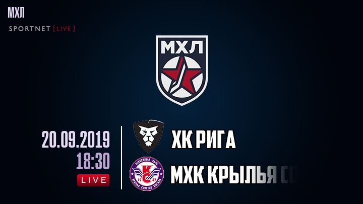 ХК Рига — МХК Крылья Советов, смотреть онлайн 20 сентября 2019