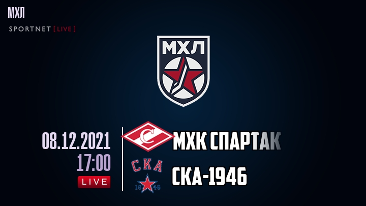 МХК Спартак - СКА-1946 - смотреть онлайн 8 декабря 2021