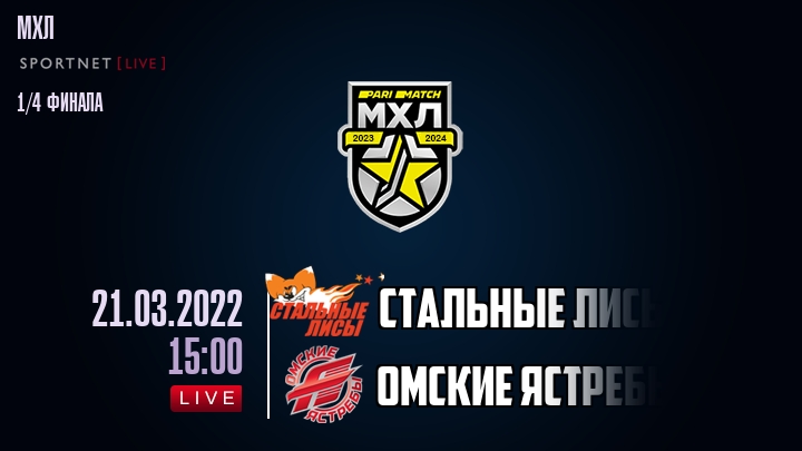 Стальные Лисы — Омские Ястребы, смотреть онлайн 21 марта 2022