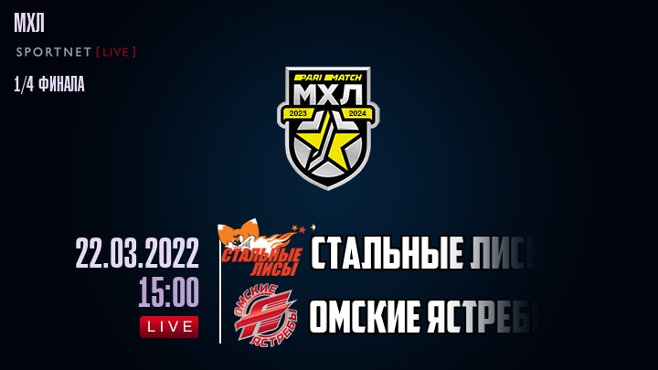 Стальные Лисы — Омские Ястребы, смотреть онлайн 22 марта 2022