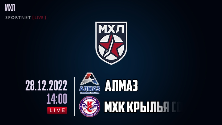 Алмаз — МХК Крылья Советов, смотреть онлайн 28 декабря 2022