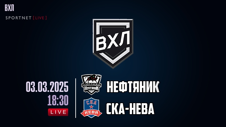 Нефтяник - СКА-Нева хайлайты 2025-03-03