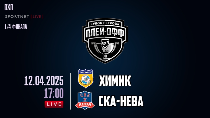 Химик - СКА-Нева хайлайты 2025-04-12