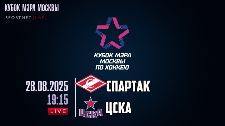 Спартак — ЦСКА, смотреть онлайн 28 августа 2025