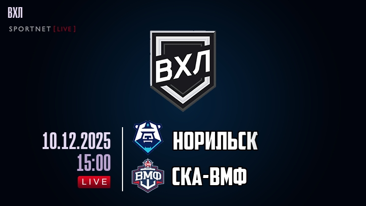 Норильск — СКА-ВМФ, смотреть онлайн 10 декабря 2025