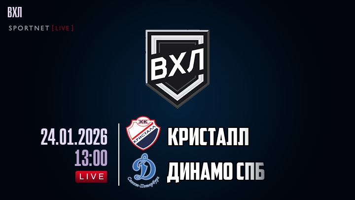 Кристалл - Динамо Спб хайлайты 2026-01-24