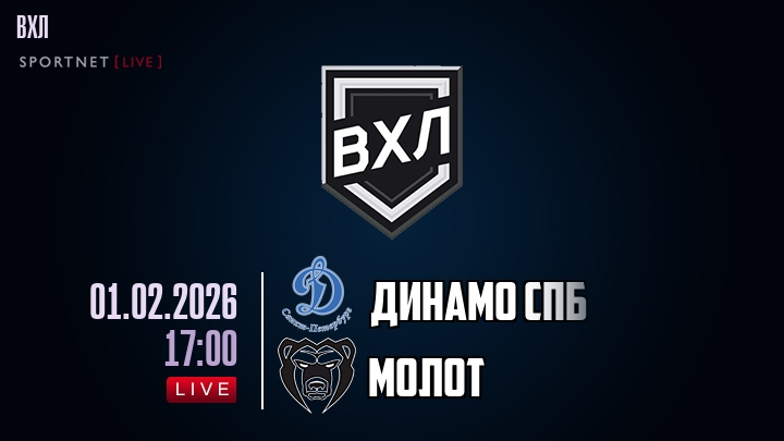 Динамо Спб — Молот, смотреть онлайн 1 февраля 2026