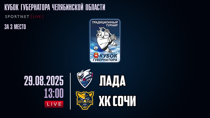 Лада — ХК Сочи, смотреть онлайн 29 августа 2025
