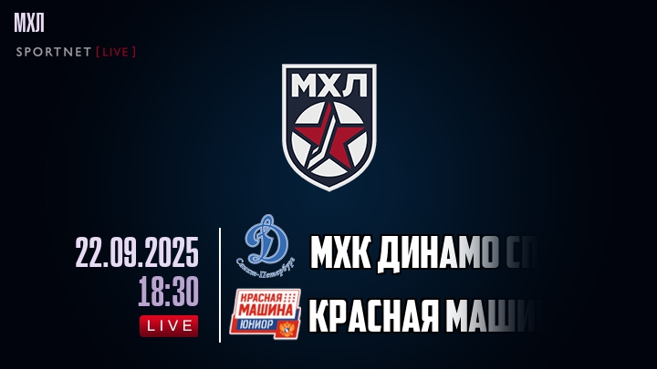 МХК Динамо Спб — Красная Машина, смотреть онлайн 22 сентября 2025