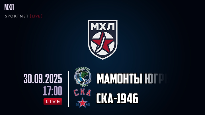 Мамонты Югры — СКА-1946, смотреть онлайн 30 сентября 2025