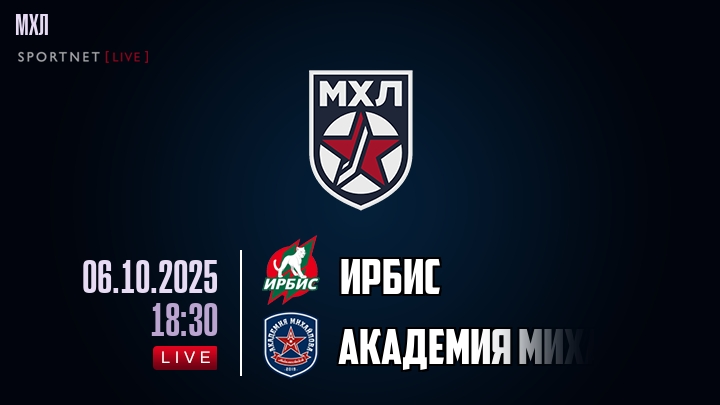 Ирбис — Академия Михайлова U20, смотреть онлайн 6 октября 2025