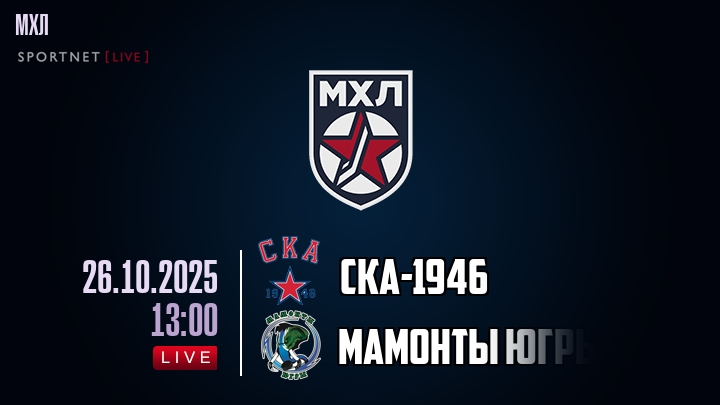 СКА-1946 — Мамонты Югры, прогноз матча от 26 октября 2025
