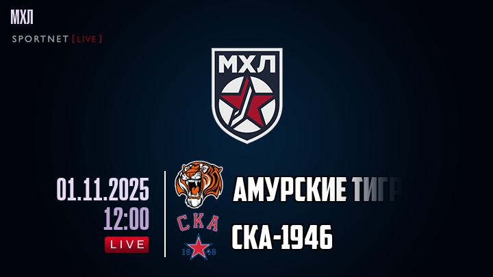 Амурские Тигры — СКА-1946, прогноз матча от 1 ноября 2025