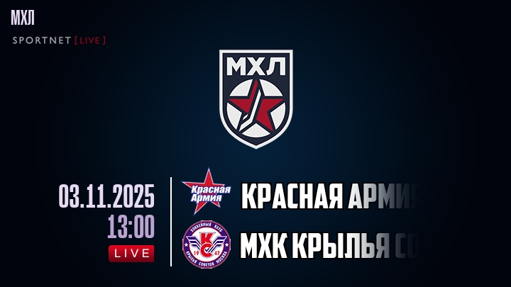 Красная Армия — МХК Крылья Советов, смотреть онлайн 3 ноября 2025