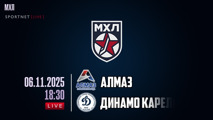 Алмаз — Динамо Карелия, смотреть онлайн 6 ноября 2025