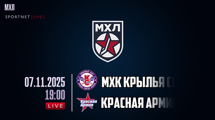МХК Крылья Советов — Красная Армия, смотреть онлайн 7 ноября 2025