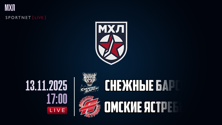 Снежные Барсы — Омские Ястребы, смотреть онлайн 13 ноября 2025