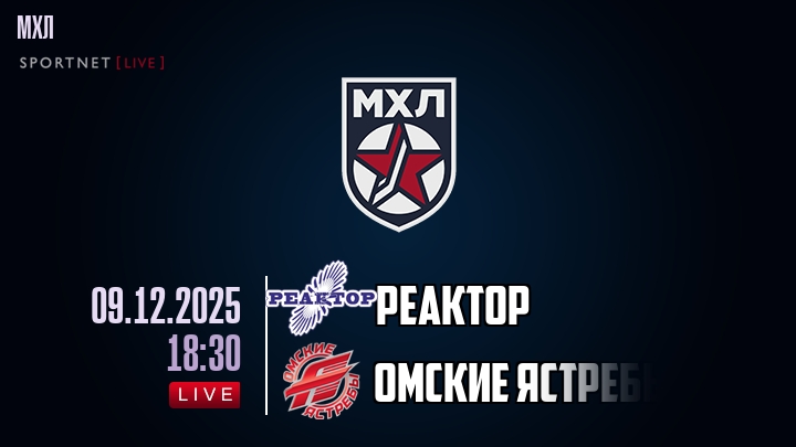 Реактор — Омские Ястребы, смотреть онлайн 9 декабря 2025