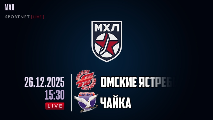Омские Ястребы — Чайка, смотреть онлайн 26 декабря 2025