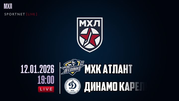 МХК Атлант — Динамо Карелия, смотреть онлайн 12 января 2026