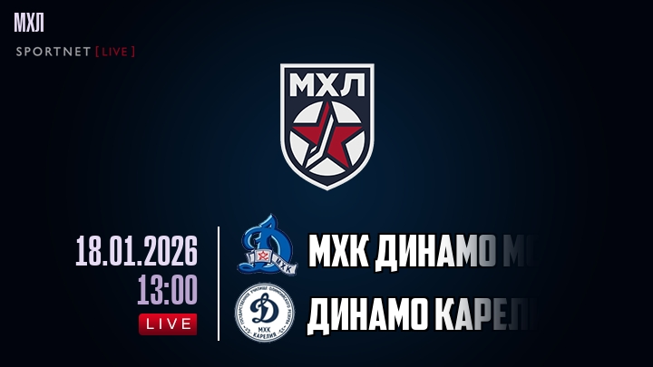 МХК Динамо Мск — Динамо Карелия, смотреть онлайн 18 января 2026
