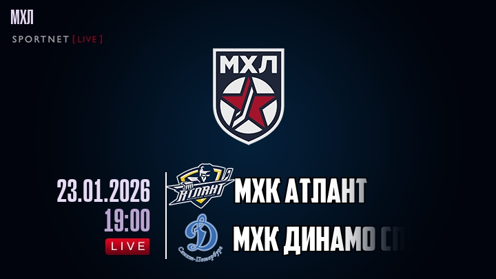 МХК Атлант — МХК Динамо Спб, смотреть онлайн 23 января 2026
