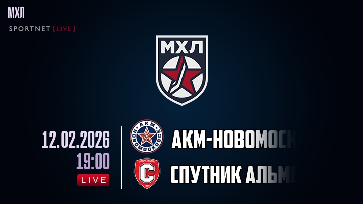 АКМ-Новомосковск — Спутник Альметьевск, смотреть онлайн 12 февраля 2026
