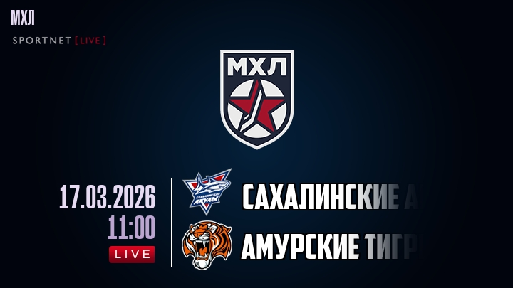 Сахалинские Акулы — Амурские Тигры, смотреть онлайн 17 марта 2026