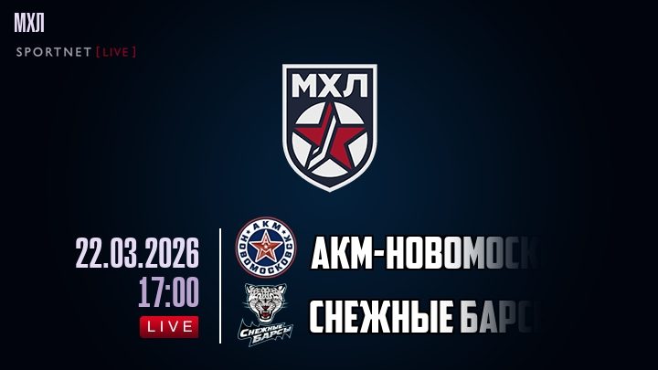 АКМ-Новомосковск — Снежные Барсы, смотреть онлайн 22 марта 2026
