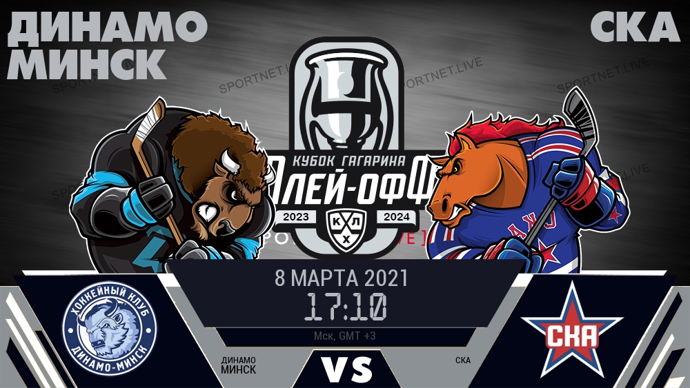 Динамо Минск - СКА хайлайты 2021-03-08