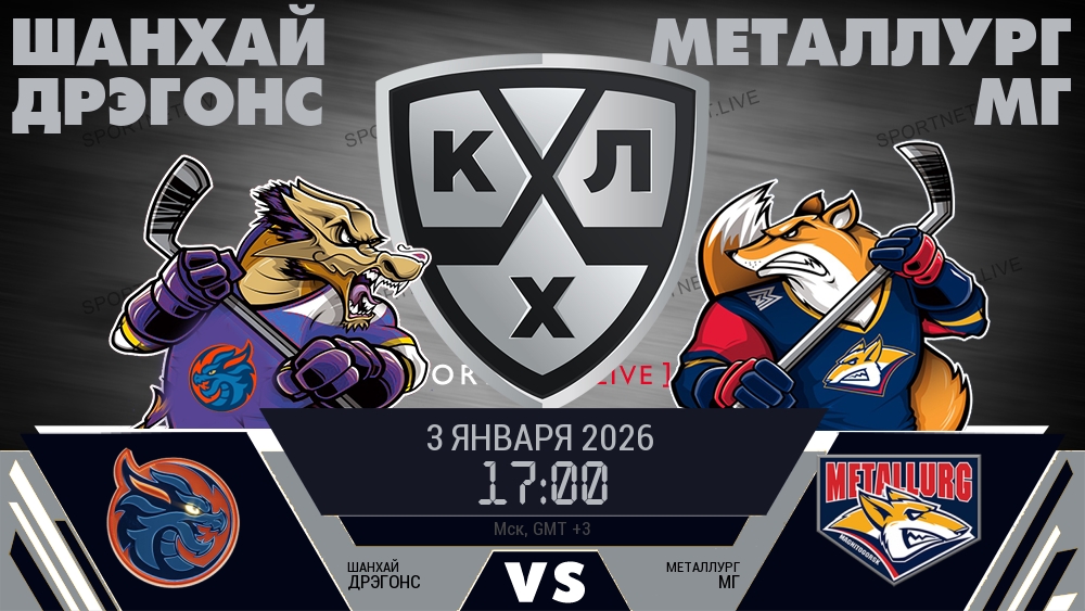 Шанхай Дрэгонс — Металлург Мг, смотреть онлайн 3 января 2026