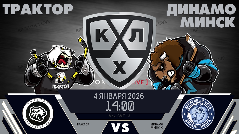 Трактор - Динамо Минск хайлайты 2026-01-04