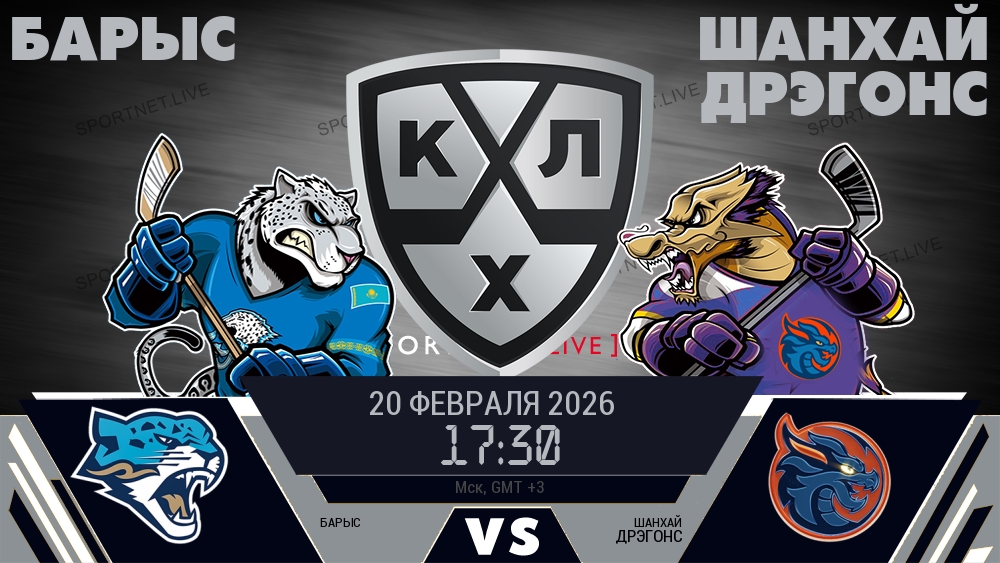 Барыс - Шанхай Дрэгонс хайлайты 2026-02-20