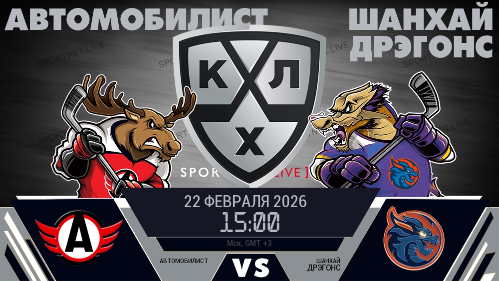 Автомобилист - Шанхай Дрэгонс хайлайты 2026-02-22