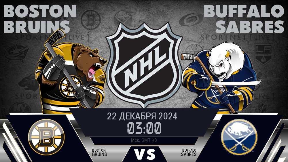 Бостон Брюинз - Баффало Сэйбрз хайлайты 2024-12-22