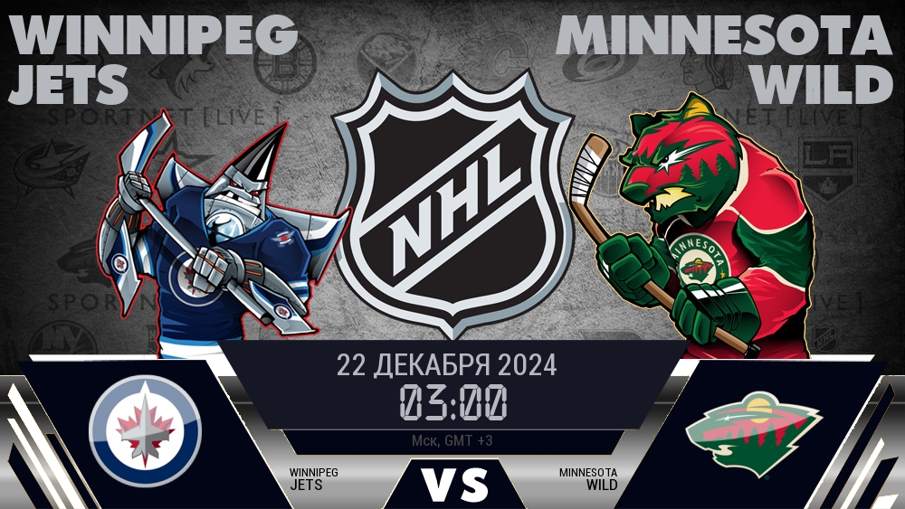 Виннипег Джетс - Миннесота Уайлд хайлайты 2024-12-22