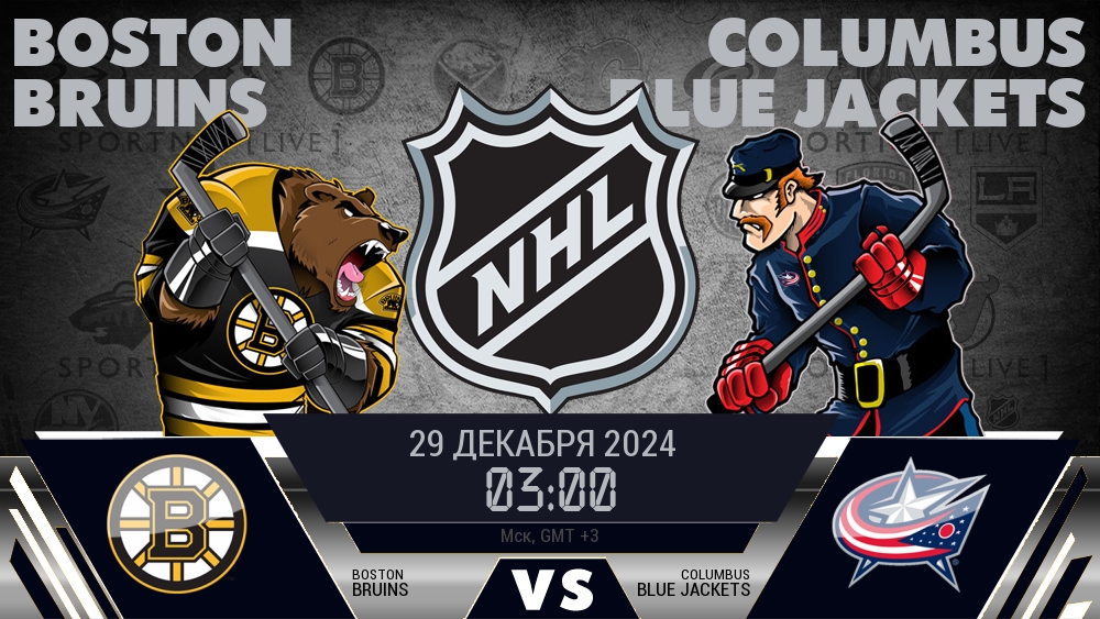 Бостон Брюинз - Коламбус Блю Джэкетс хайлайты 2024-12-29
