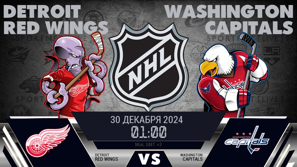 Детройт Ред Уингз - Вашингтон Кэпиталз хайлайты 2024-12-30