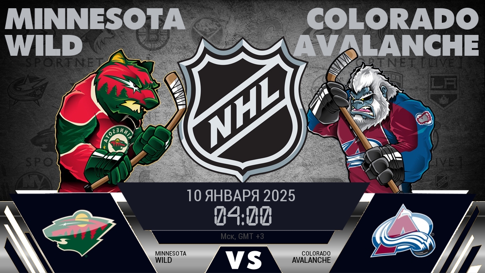 Миннесота Уайлд - Колорадо Эвеланш хайлайты 2025-01-10