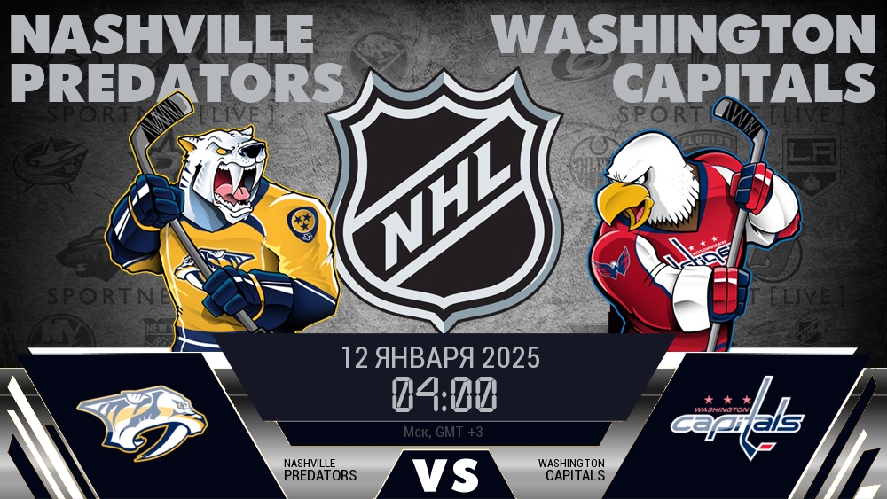 Нэшвилл Предаторз - Вашингтон Кэпиталз хайлайты 2025-01-12