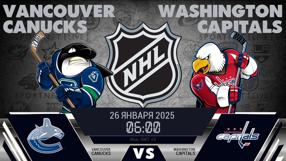 Ванкувер Кэнакс - Вашингтон Кэпиталз хайлайты 2025-01-26