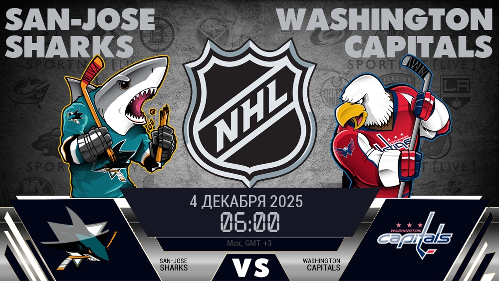 Сан-Хосе Шаркс - Вашингтон Кэпиталз хайлайты 2025-12-04