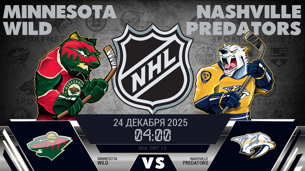 Миннесота Уайлд - Нэшвилл Предаторз хайлайты 2025-12-24