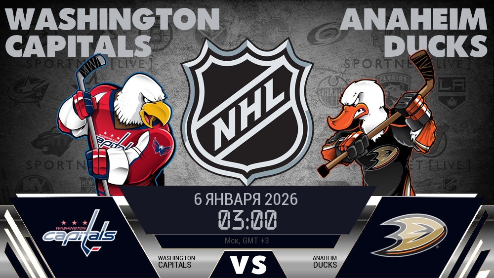 Вашингтон — Анахайм, смотреть онлайн 6 января 2026