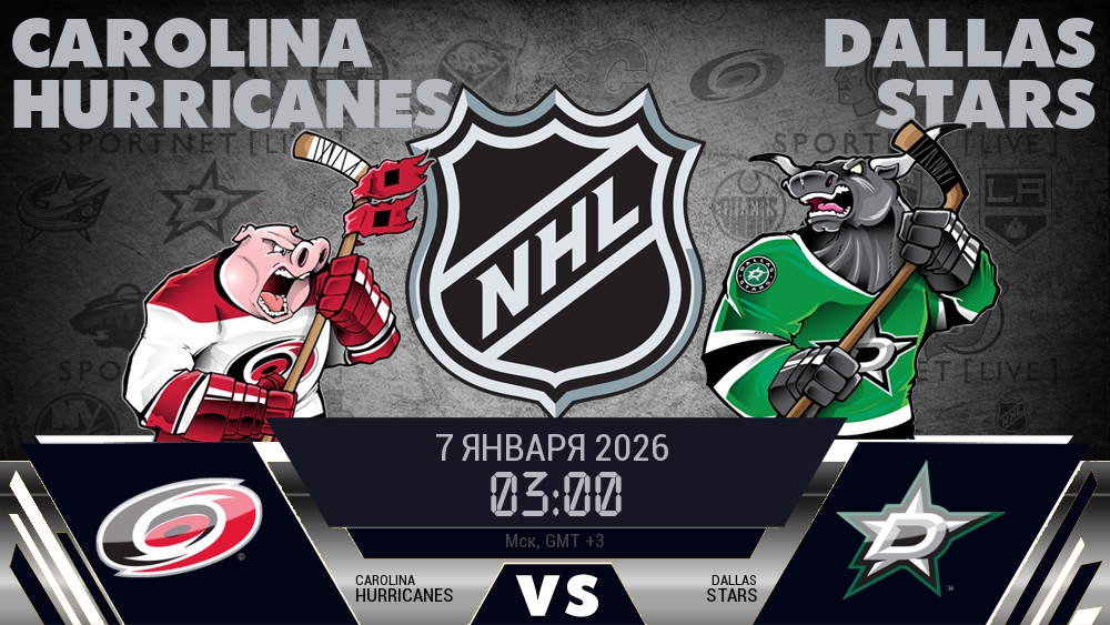 Каролина Харрикейнз - Даллас Старз хайлайты 2026-01-07