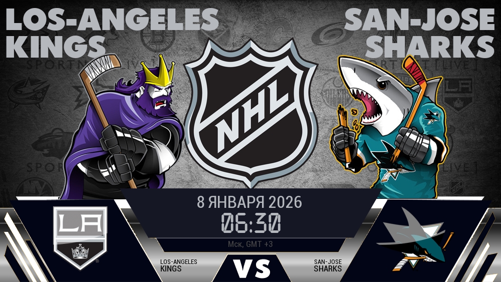 Лос-Анджелес Кингз - Сан-Хосе Шаркс хайлайты 2026-01-08